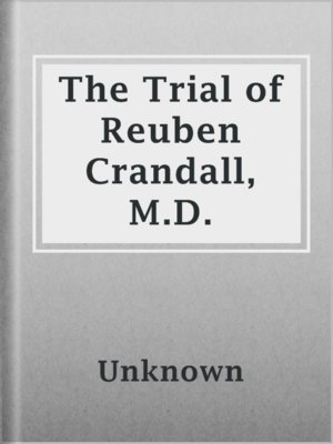 cover image of The Trial of Reuben Crandall, M.D.